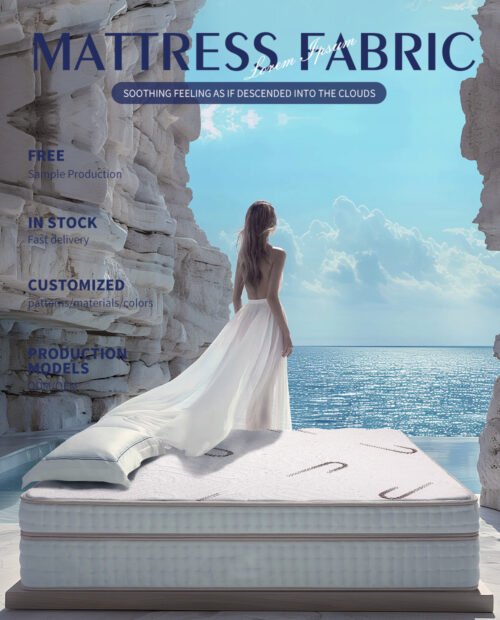 ​Wholesale Knitted Mattress Fabric Cloth High Density Stretchable Eco-Friendly Dyeing For Mattress Protector  Pad  Topper